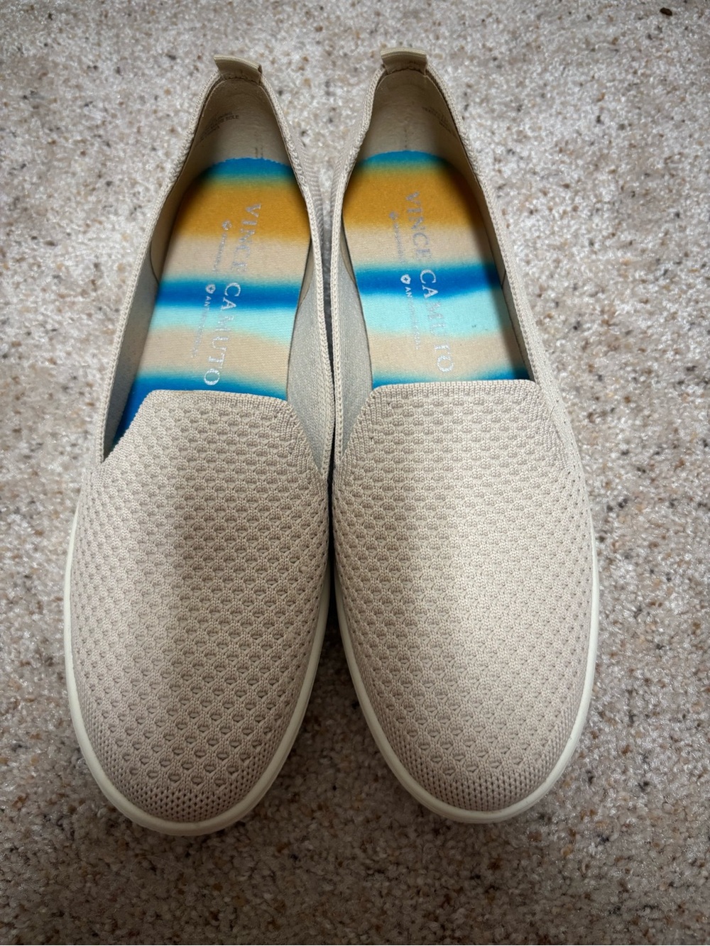 Vince Camuto Women’s Slip-On Knit Loafers in Tan